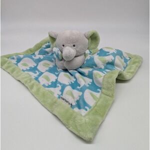 Carters Elephant Green Blue Baby Boy Girl Security Blanket Lovey 13" Blankie